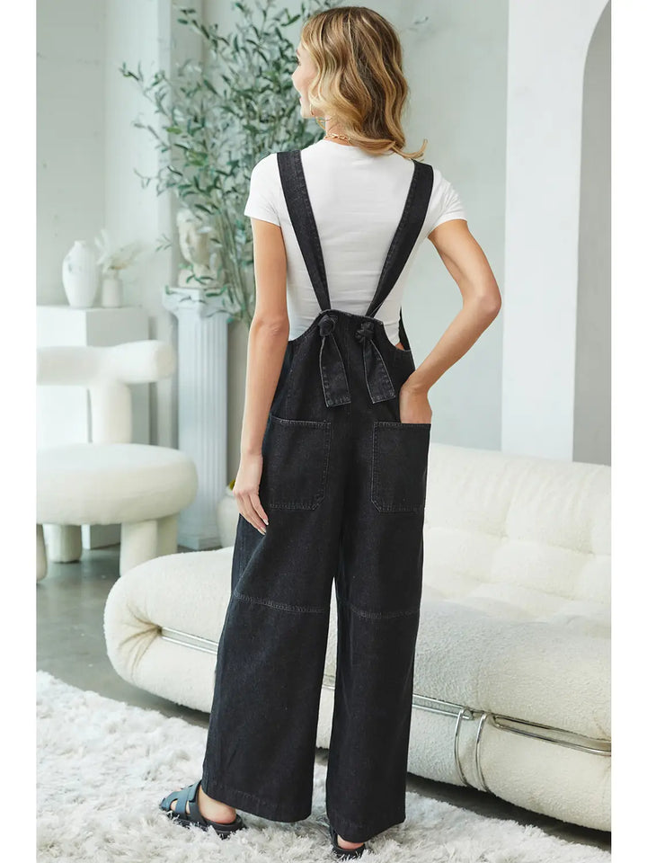 Denim Wide-Leg Jumpsuit