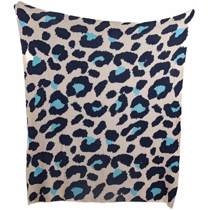 Blue Leopard Oversized Blanket