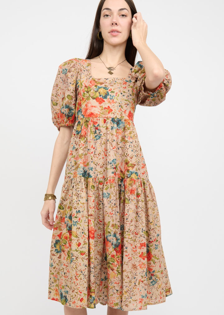 Floral Eyelet Midi Dress by Ivy Jane