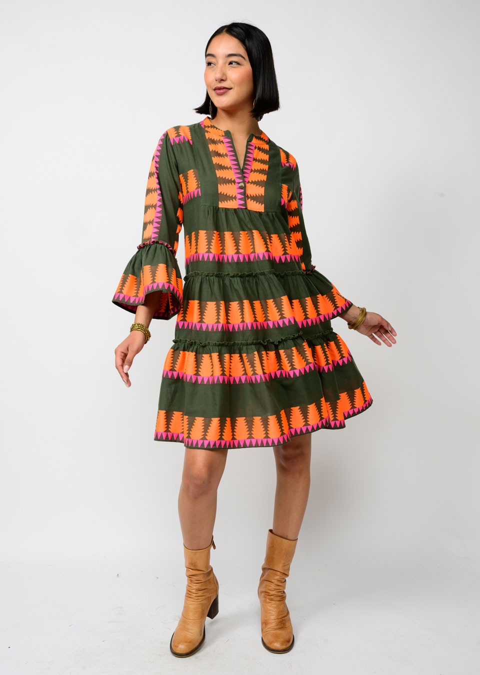 Jacquard Tiered Dress by Ivy Jane