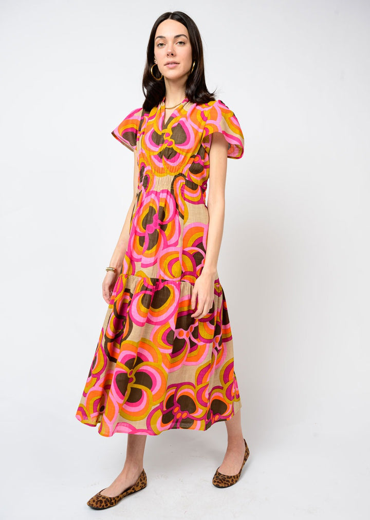Bold Floral Midi Dress-Ivy Jane