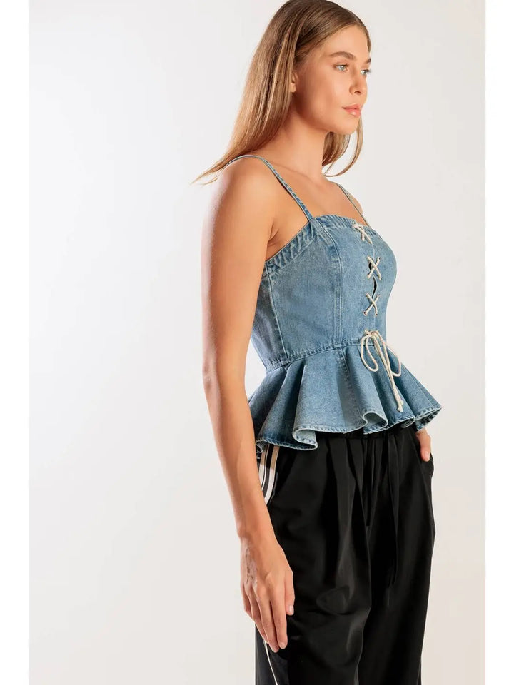 Washed Denim Top
