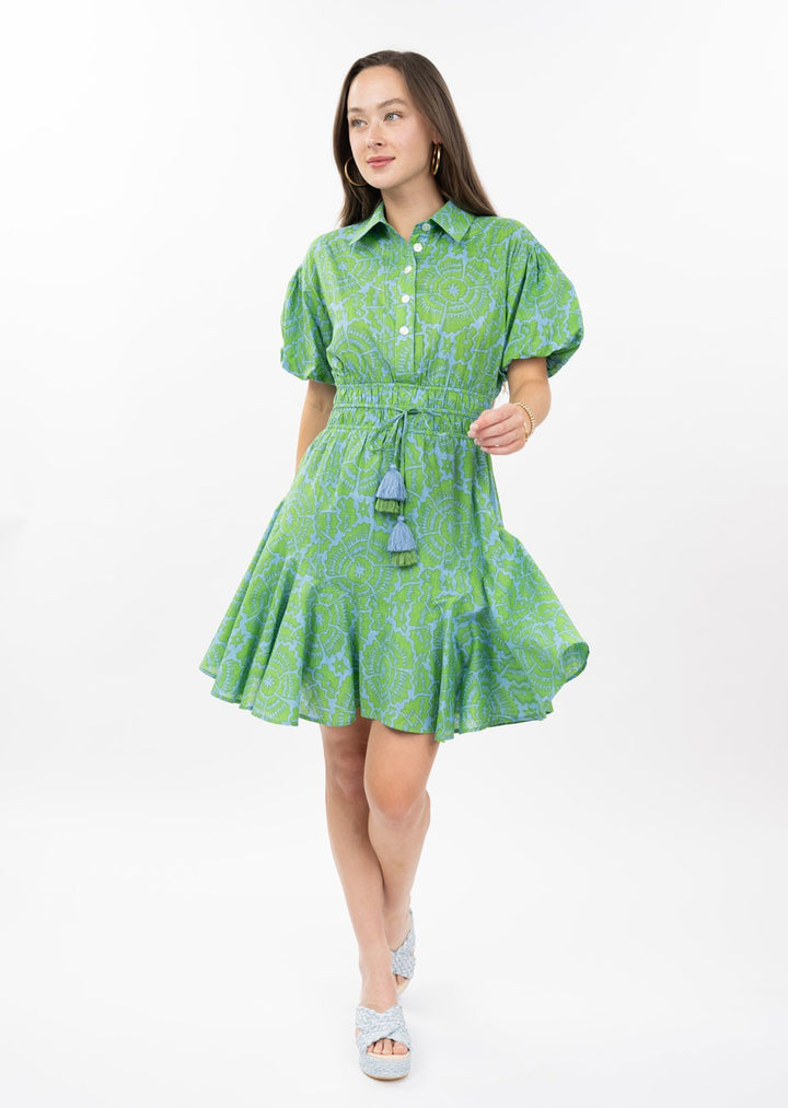 Flounced Hem Shirt Dress