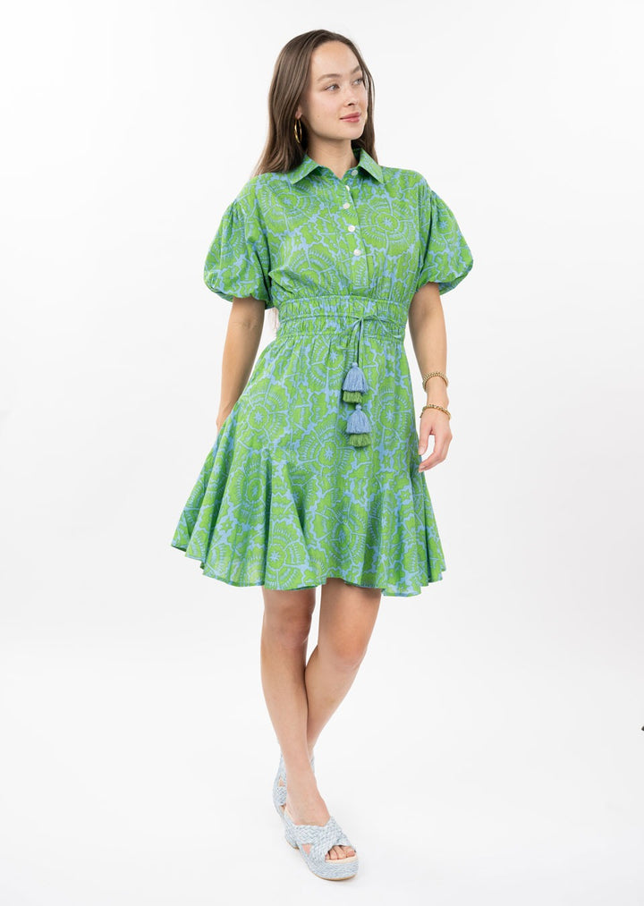 Flounced Hem Shirt Dress