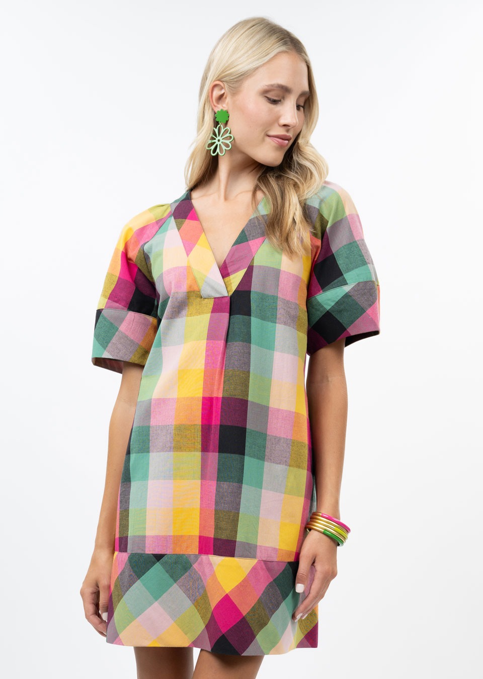 Checked Shift Dress by Uncle Frank