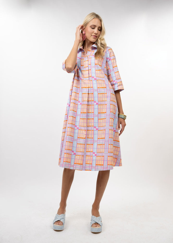 Plaid Midi Swing Dress-Uncle Frank