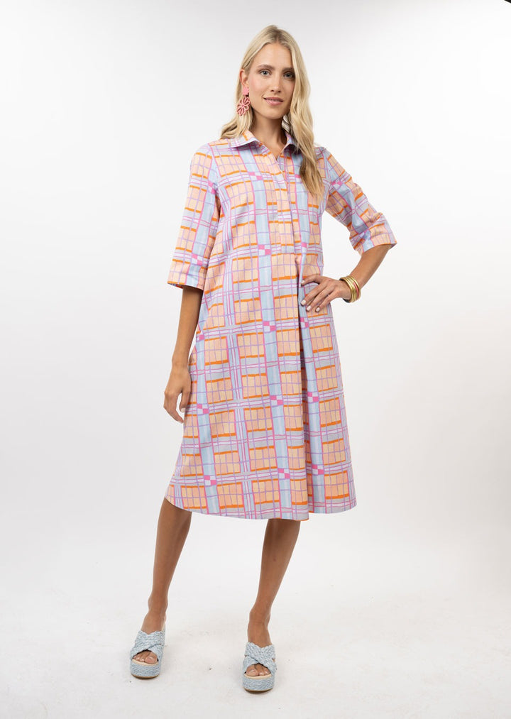 Plaid Midi Swing Dress-Uncle Frank