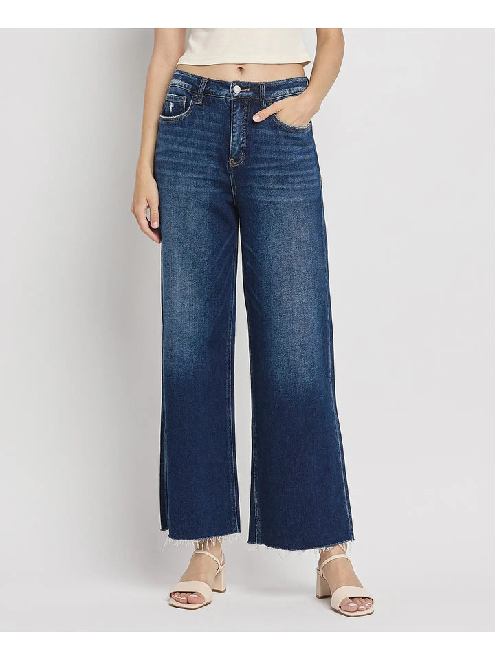 TUMMY CONTROL SUPER HIGH RISE WIDE LEG JEANS