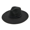 Black Felt Hat with Ribbon  Band