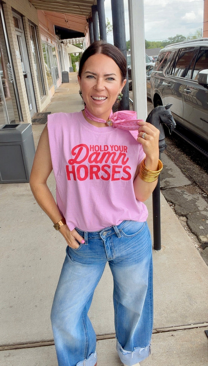 Hold Your Damn Horses Boxy Tank - PREORDER