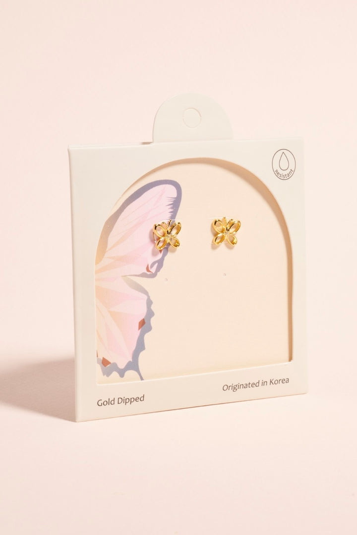 18k Gold Dipped Butterfly Earrings