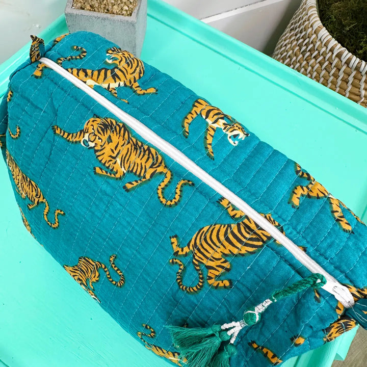 Tiger Quilted Cosmetic Bag-#1