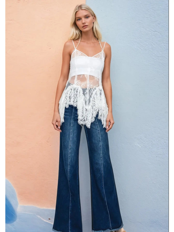 Ruffled Lace Cami Tunic