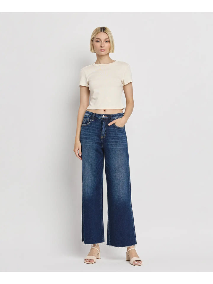 TUMMY CONTROL SUPER HIGH RISE WIDE LEG JEANS