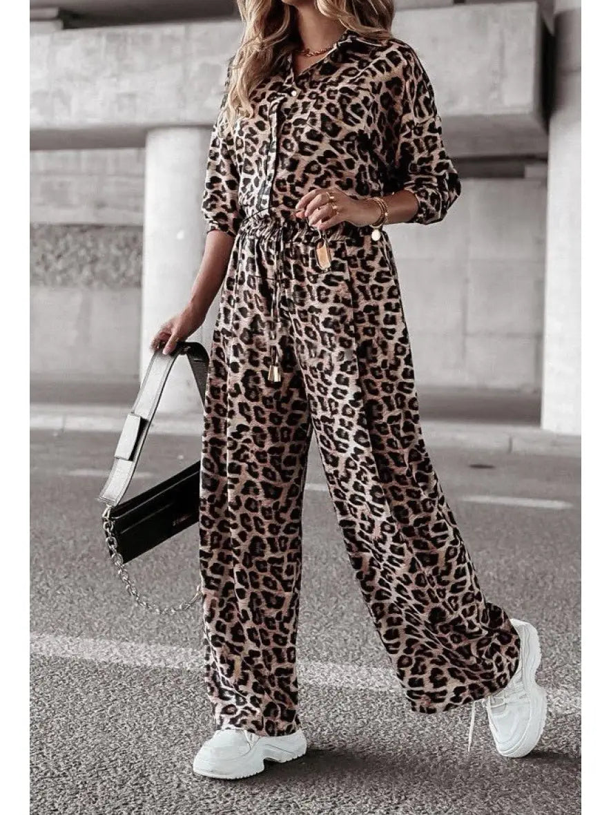 Leopard Print Two Piece Set