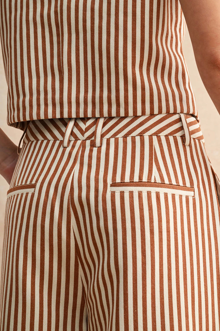 Striped Pattern Wide Leg Pants