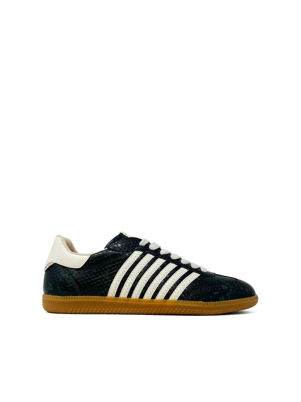 The Stevie Dark Green Snake Sneaker