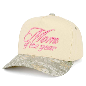 Mom Of The Year Embroidered Trucker Cap- Light Camo