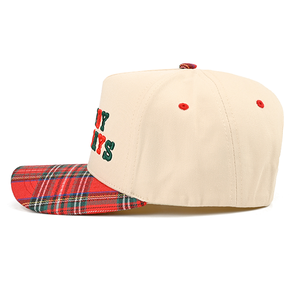 Howdy Holidays Plaid Brim Trucker Cap