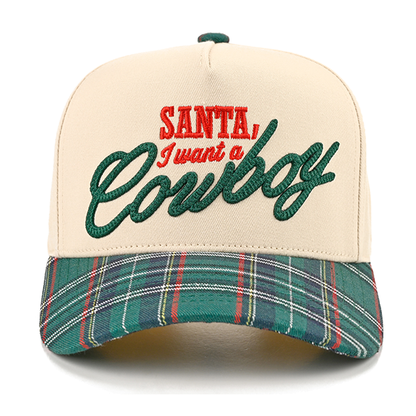Santa I Want a Cowboy Trucker Hat