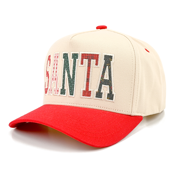 SANTA Patch Trucker Cap-Dark Red