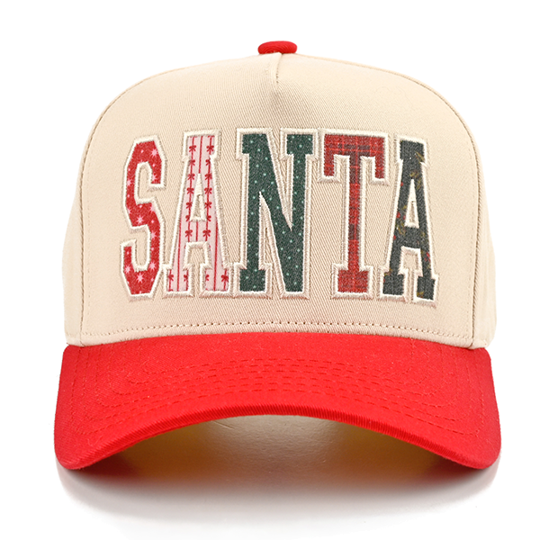 SANTA Patch Trucker Cap-Dark Red