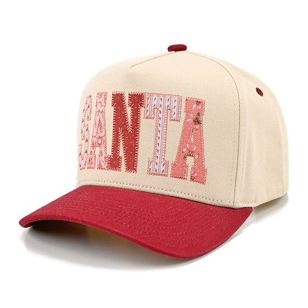 SANTA Patch Trucker Cap-Dark Burgundy