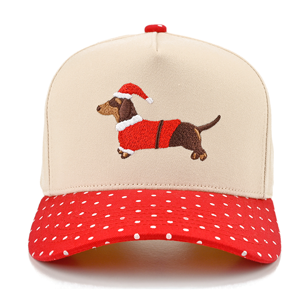 Santa Dachshund Patch Trucker Cap
