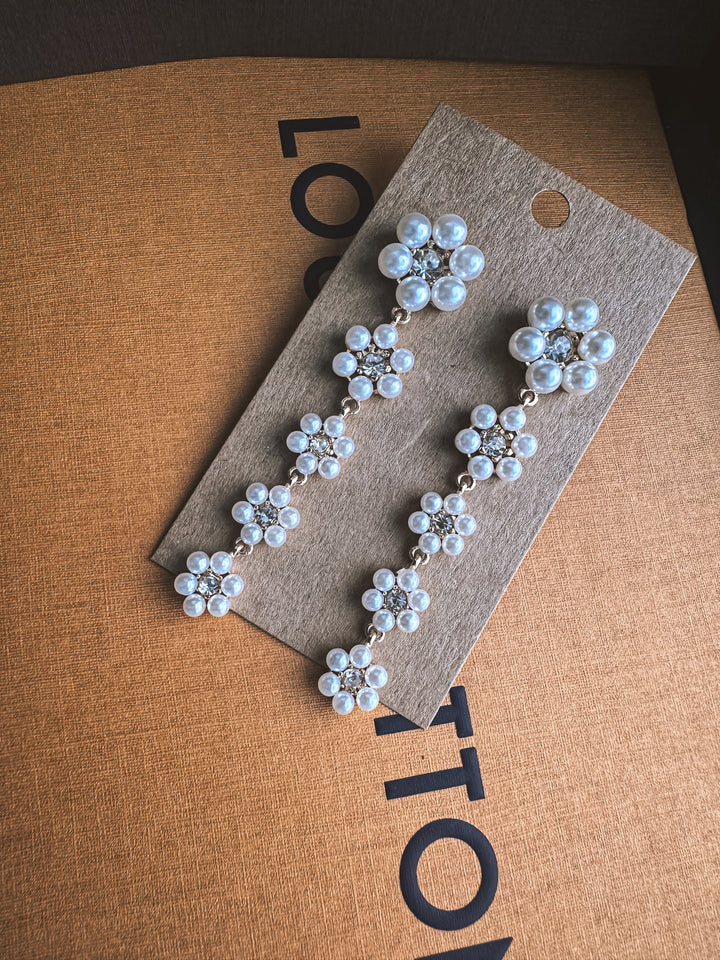 Pearl Flower Drop Earrings