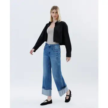 Toby Cuffed Wide Leg Jeans