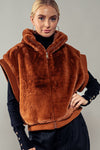 Faux Fur Texture Zip Up Vest