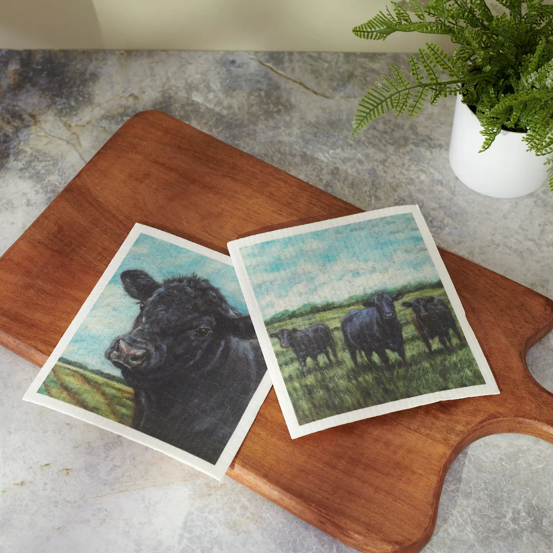 Angus Cows Swedish Dishcloth Set