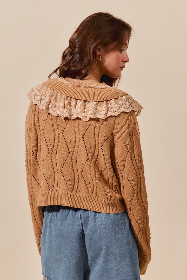 Lace Ruffled Cardigan