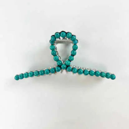 New Turquoise Metal Claw Clip