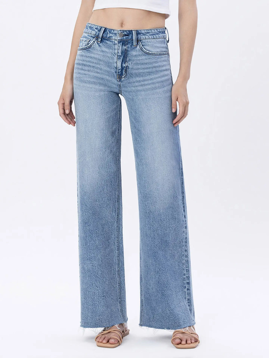 Trinity High Rise Raw Hem Jeans