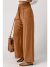 Drawstring Elastic Waist Casual Wide Leg Pants