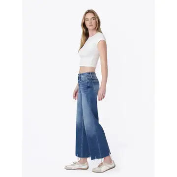 Lana Mid Rise Raw Hem Jeans