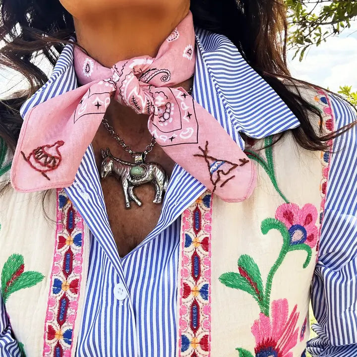 Zuni  Embroidered Bandana