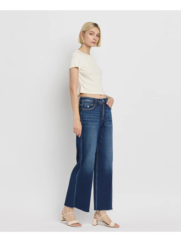 TUMMY CONTROL SUPER HIGH RISE WIDE LEG JEANS