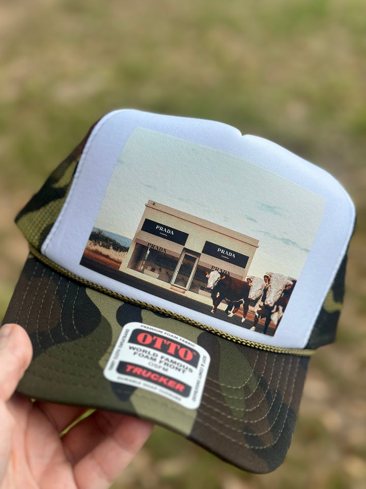 Herefords in Marfa Trucker Hat-Camo