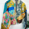 Vintage Kantha Floral Patchwork Bomber Jacket