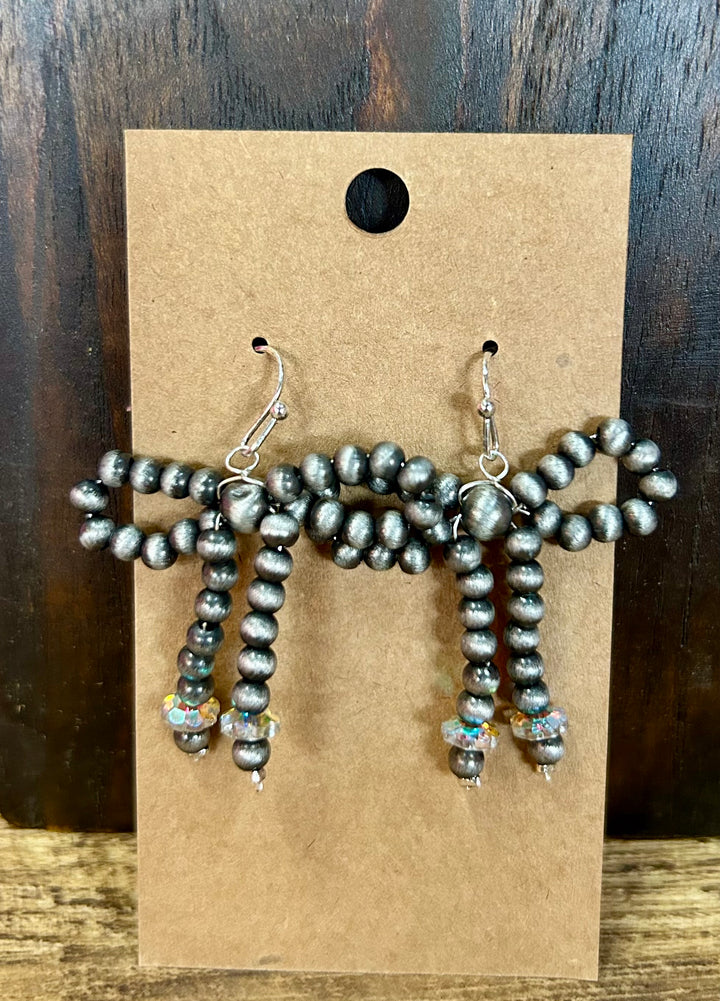 Mini Navajo Bead Bow Earrings