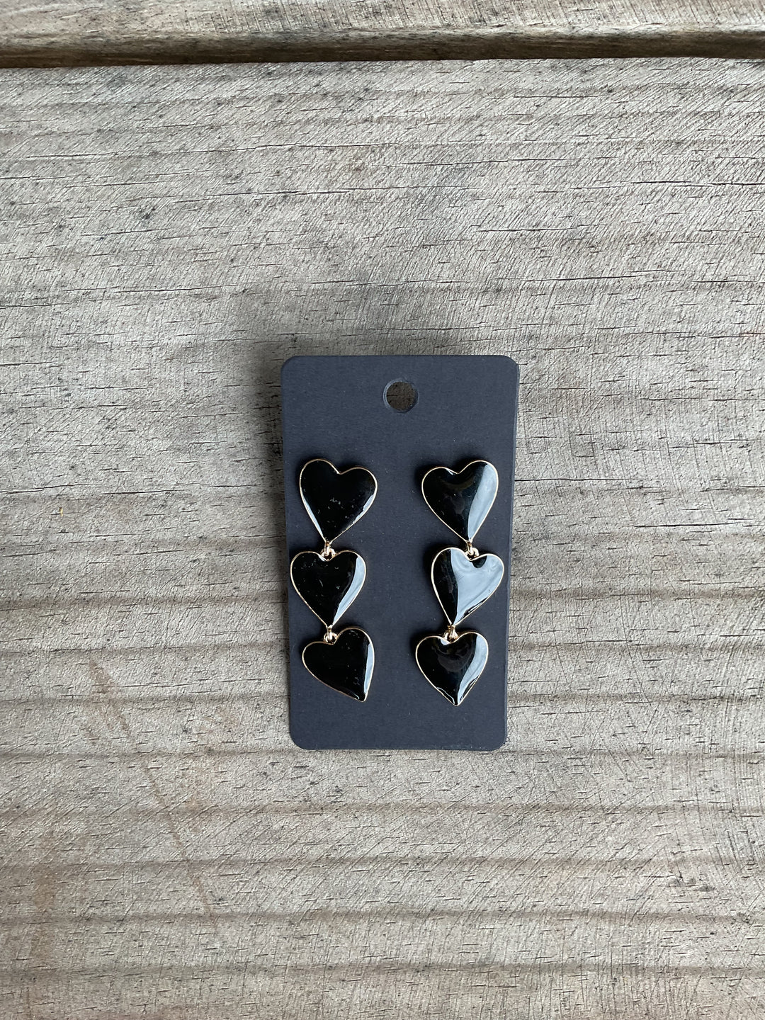 Black Heart Dangle Earrings