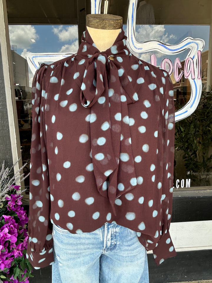Teal Polka Dot Top