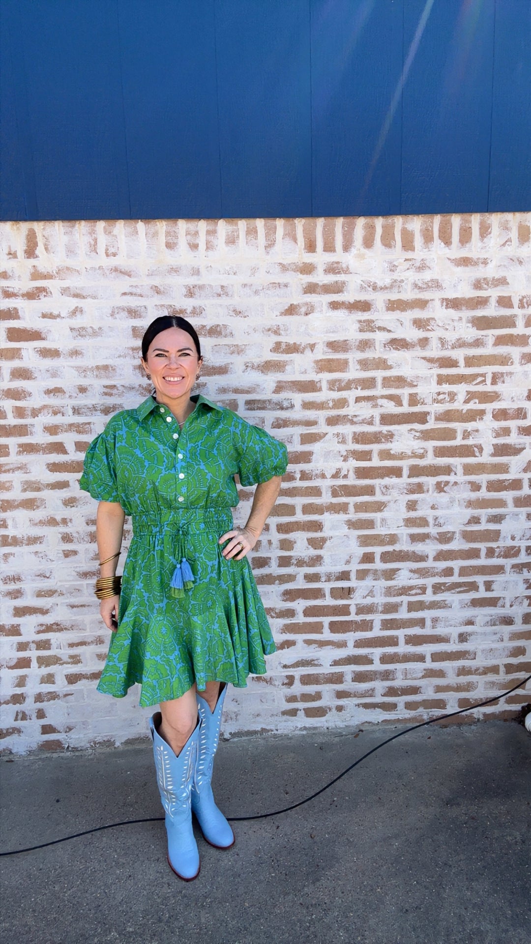 Flounced Hem Shirt Dress