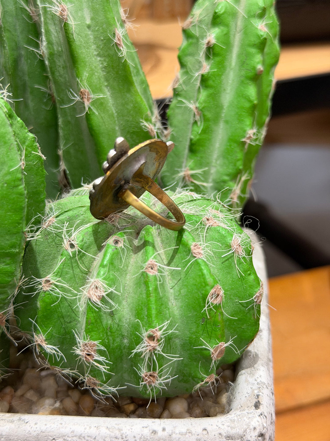 Silver and Gold Butterfly Adjustable Ring