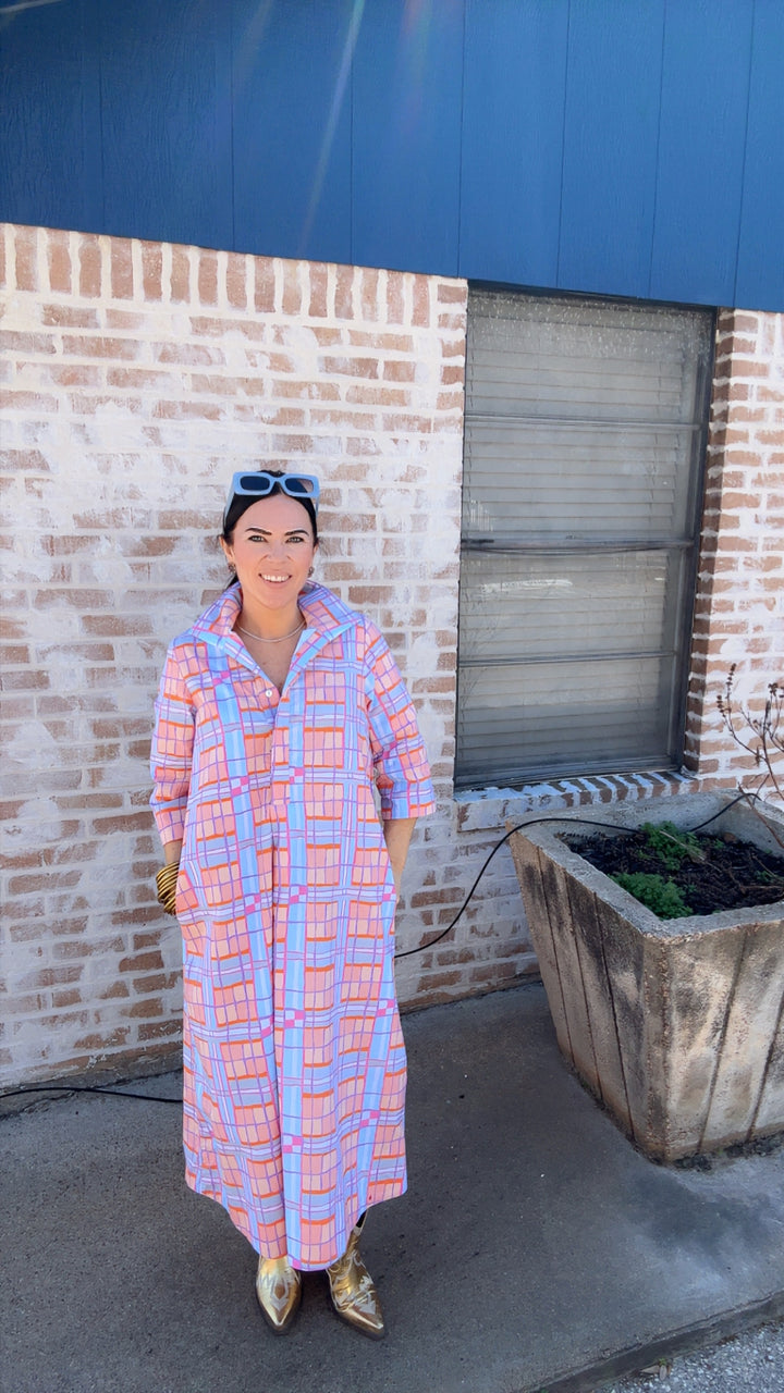Plaid Midi Swing Dress-Uncle Frank