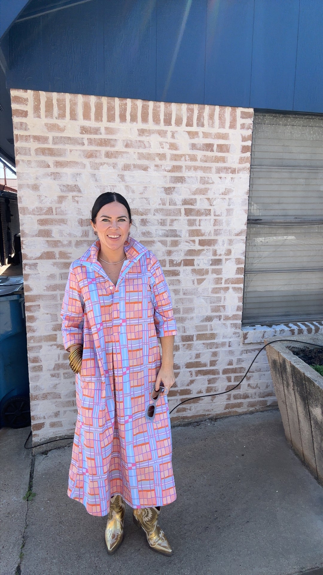 Plaid Midi Swing Dress-Uncle Frank