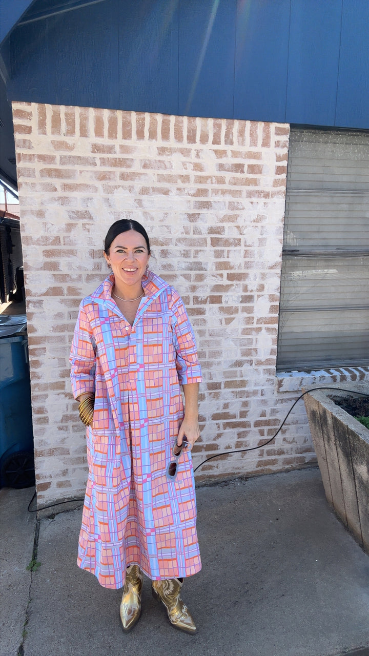 Plaid Midi Swing Dress-Uncle Frank