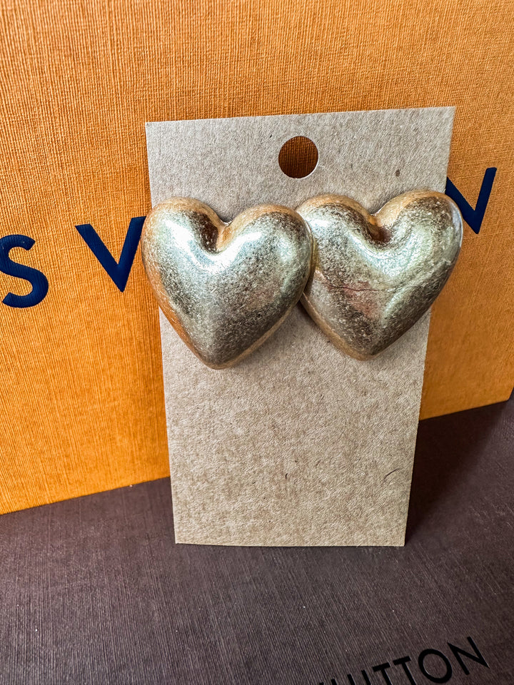 Brushed Heart Earrings